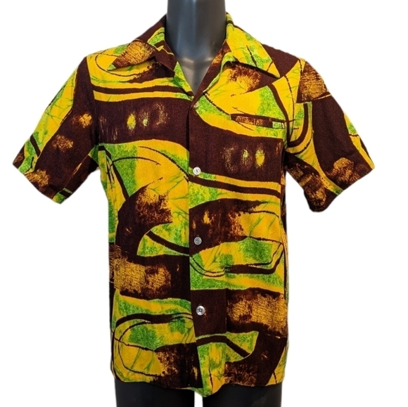 Vintage Hawaiian shirt No size tag Barkcloth - Picture 2 of 11